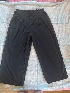 HALARA Black Wide-Leg Pleated Pants